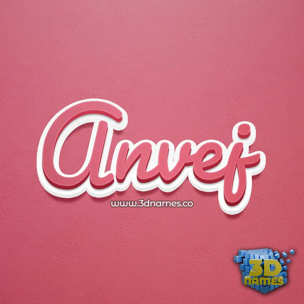 anvej in Red Scribble style - 3D name wallpaper