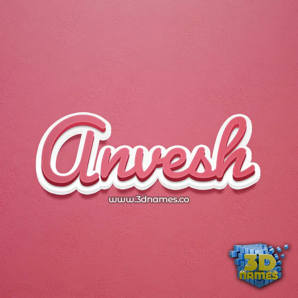 anvesh in Red Scribble style - 3D name wallpaper