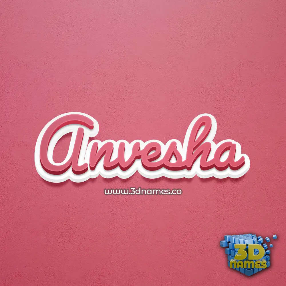 anvesha in Red Scribble style - 3D name wallpaper