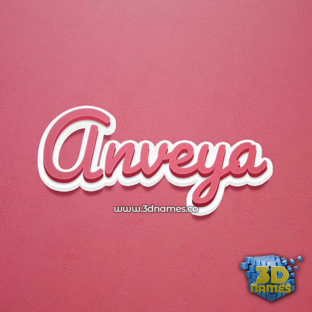anveya in Red Scribble style - 3D name wallpaper
