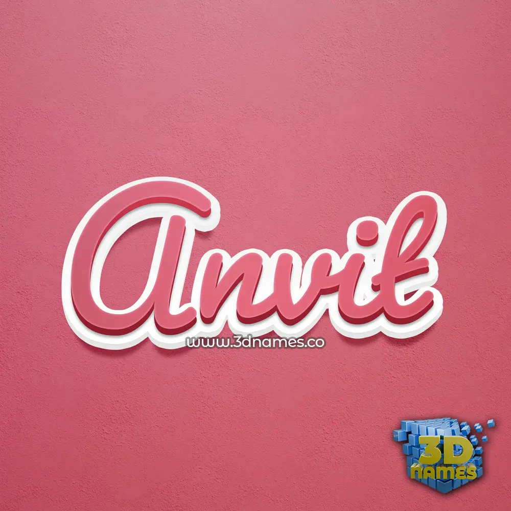 anvit in Red Scribble style - 3D name wallpaper