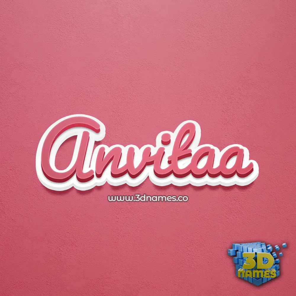 anvitaa in Red Scribble style - 3D name wallpaper