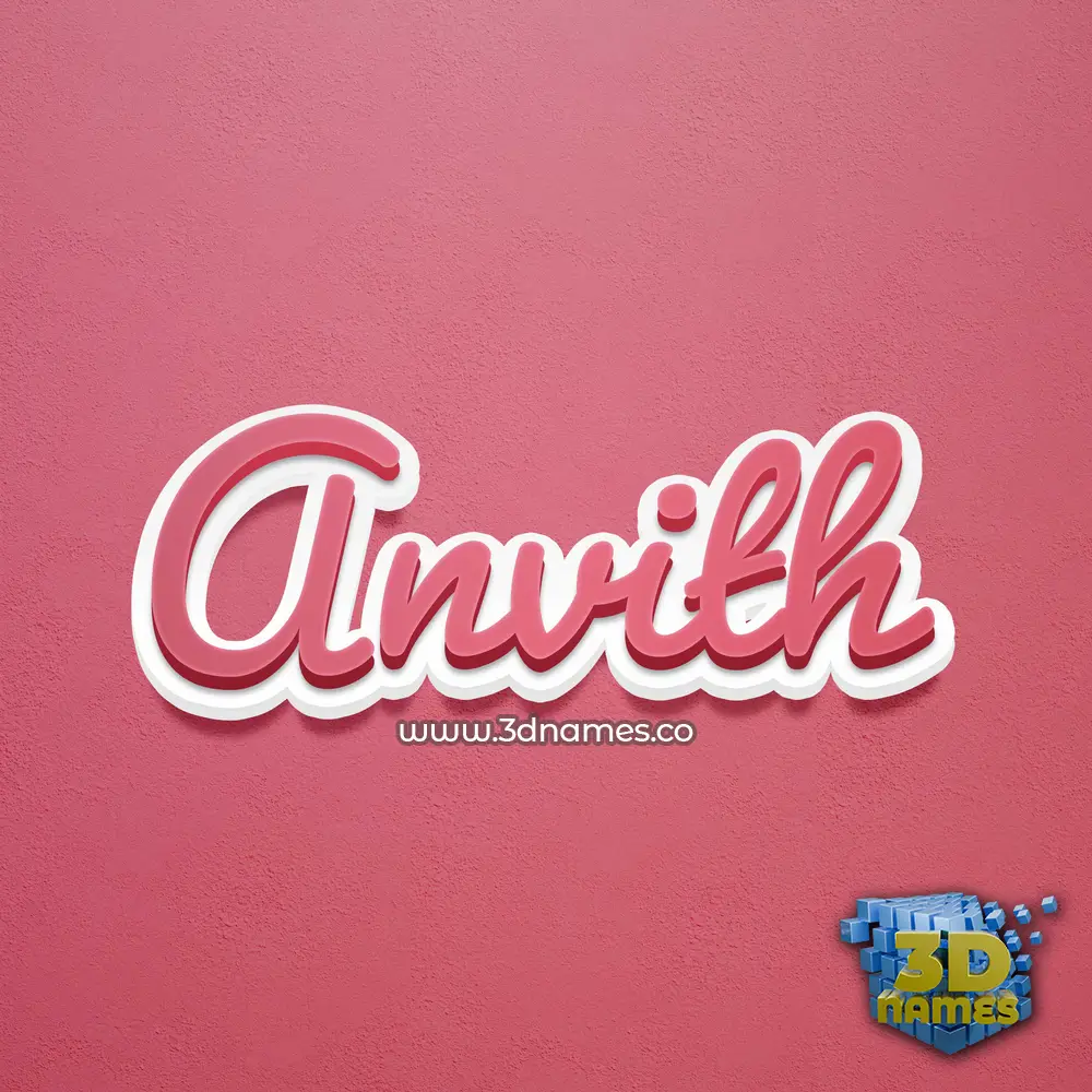 anvith in Red Scribble style - 3D name wallpaper