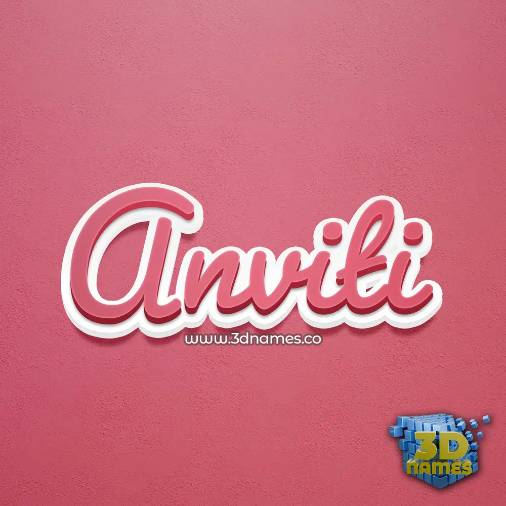 anviti in Red Scribble style - 3D name wallpaper