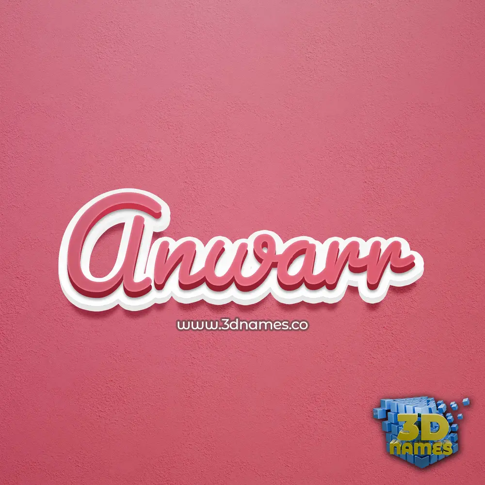 anwarr in Red Scribble style - 3D name wallpaper