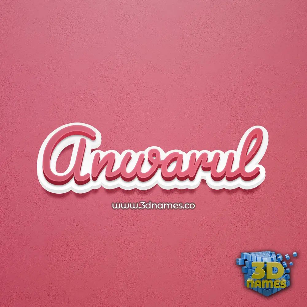 anwarul in Red Scribble style - 3D name wallpaper