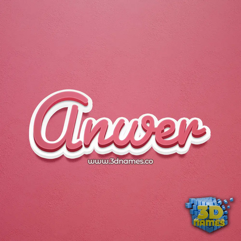 anwer in Red Scribble style - 3D name wallpaper