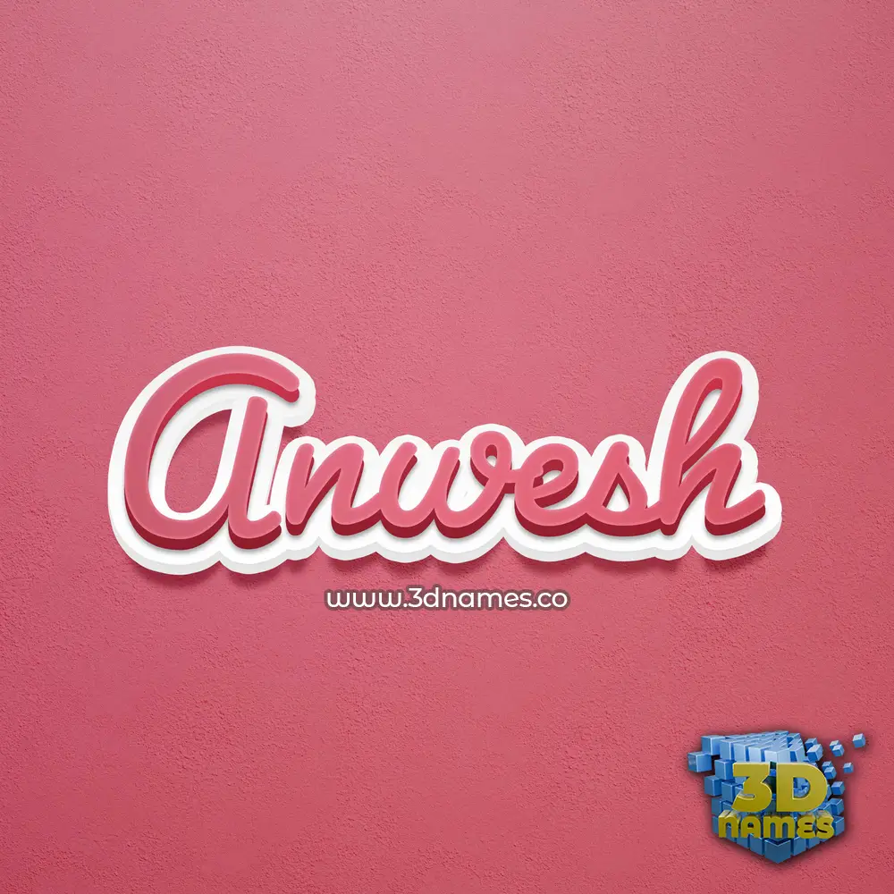 anwesh in Red Scribble style - 3D name wallpaper