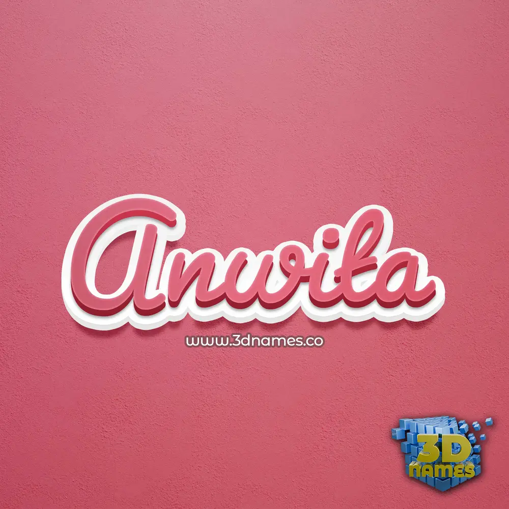 anwita in Red Scribble style - 3D name wallpaper