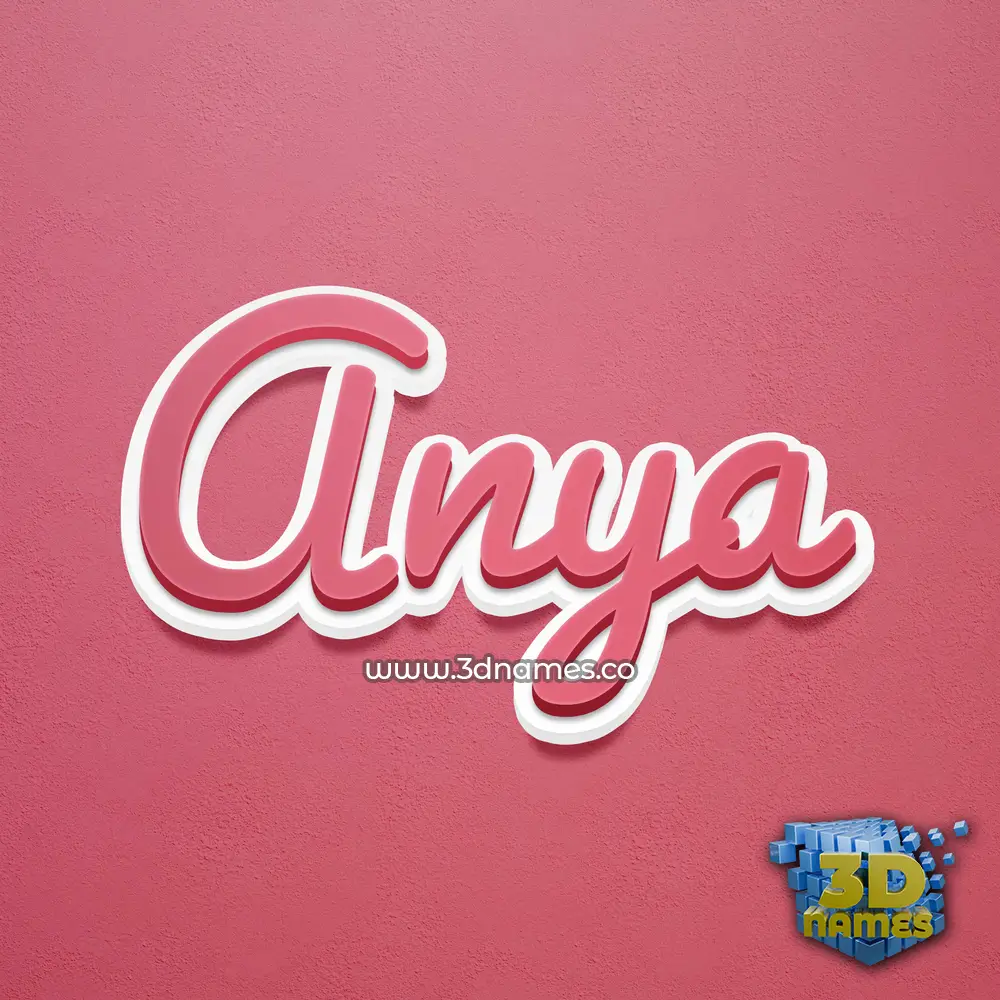 anya in Red Scribble style - 3D name wallpaper