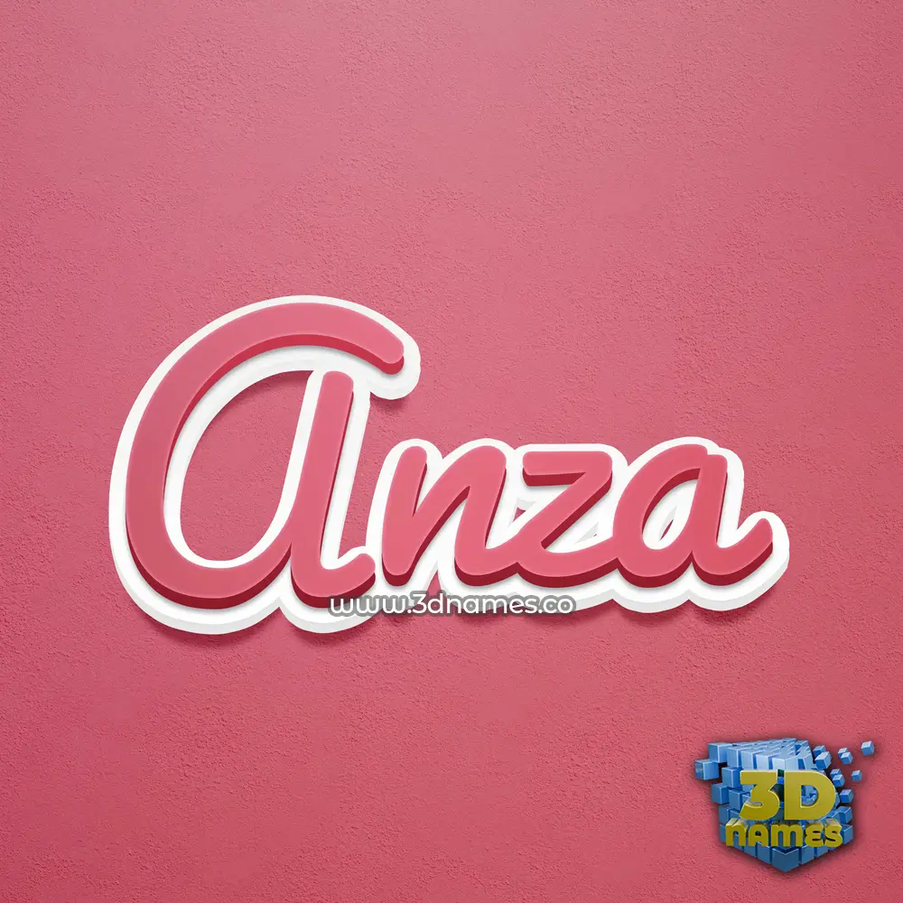 anza in Red Scribble style - 3D name wallpaper