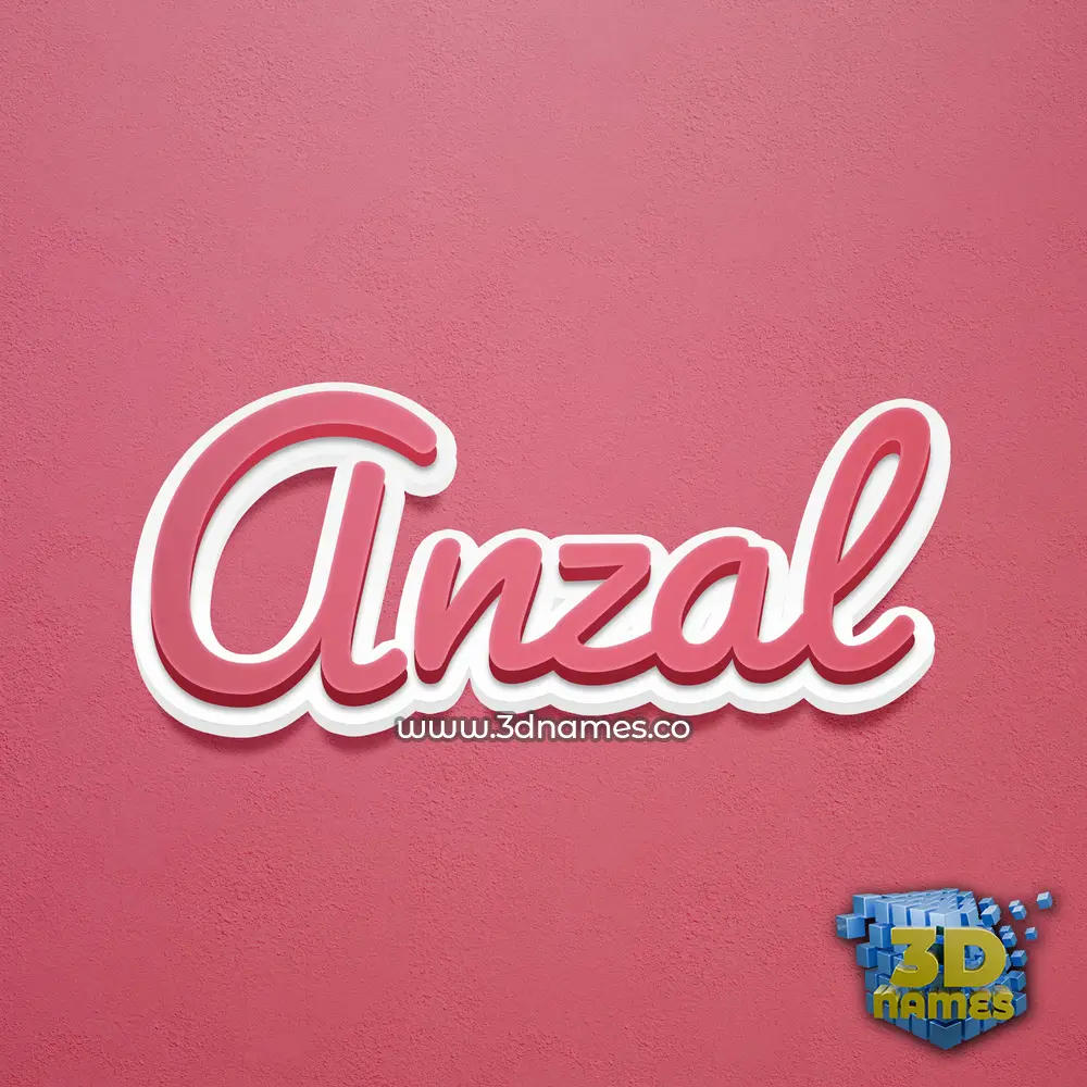 anzal in Red Scribble style - 3D name wallpaper