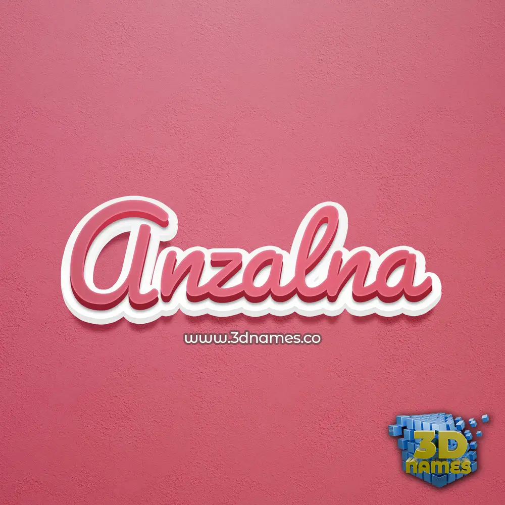 anzalna in Red Scribble style - 3D name wallpaper