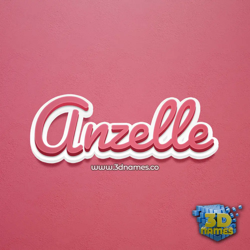 anzelle in Red Scribble style - 3D name wallpaper
