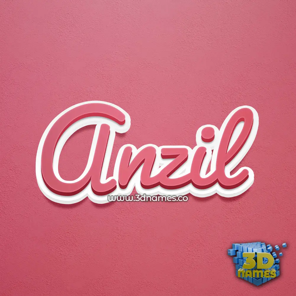 anzil in Red Scribble style - 3D name wallpaper