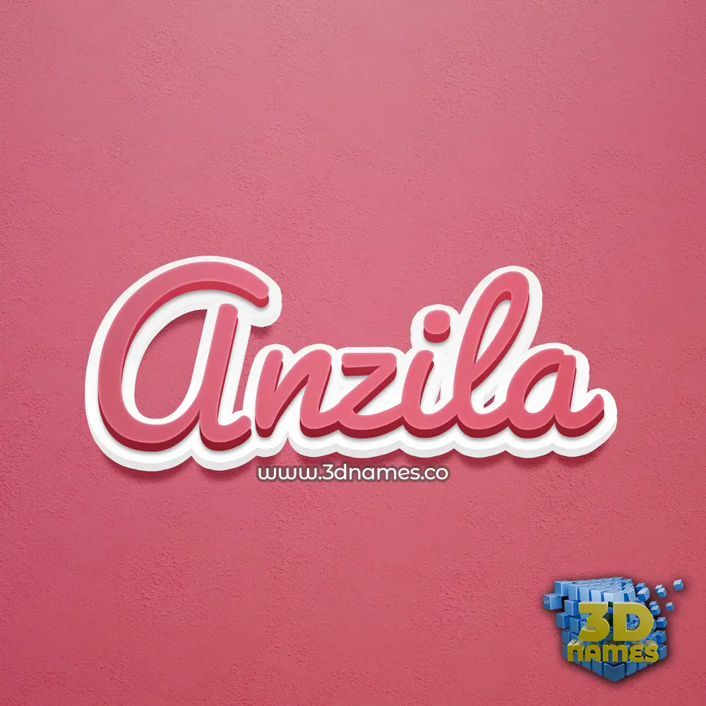 anzila in Red Scribble style - 3D name wallpaper