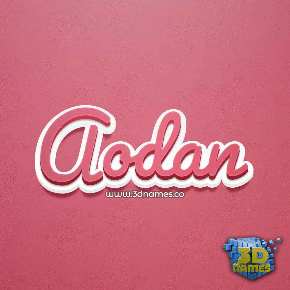 aodan in Red Scribble style - 3D name wallpaper
