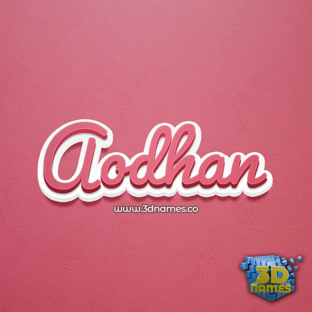 aodhan in Red Scribble style - 3D name wallpaper