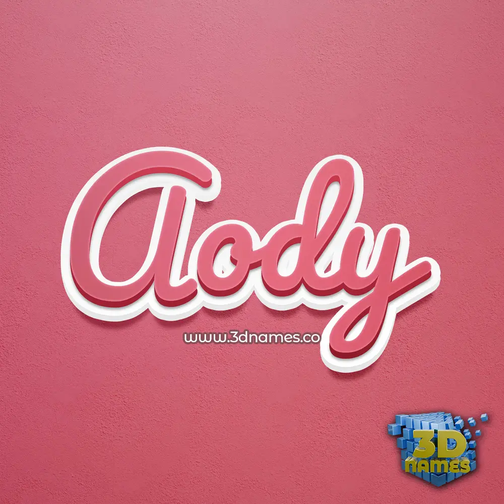 aody in Red Scribble style - 3D name wallpaper