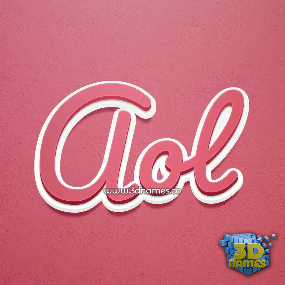 aol in Red Scribble style - 3D name wallpaper
