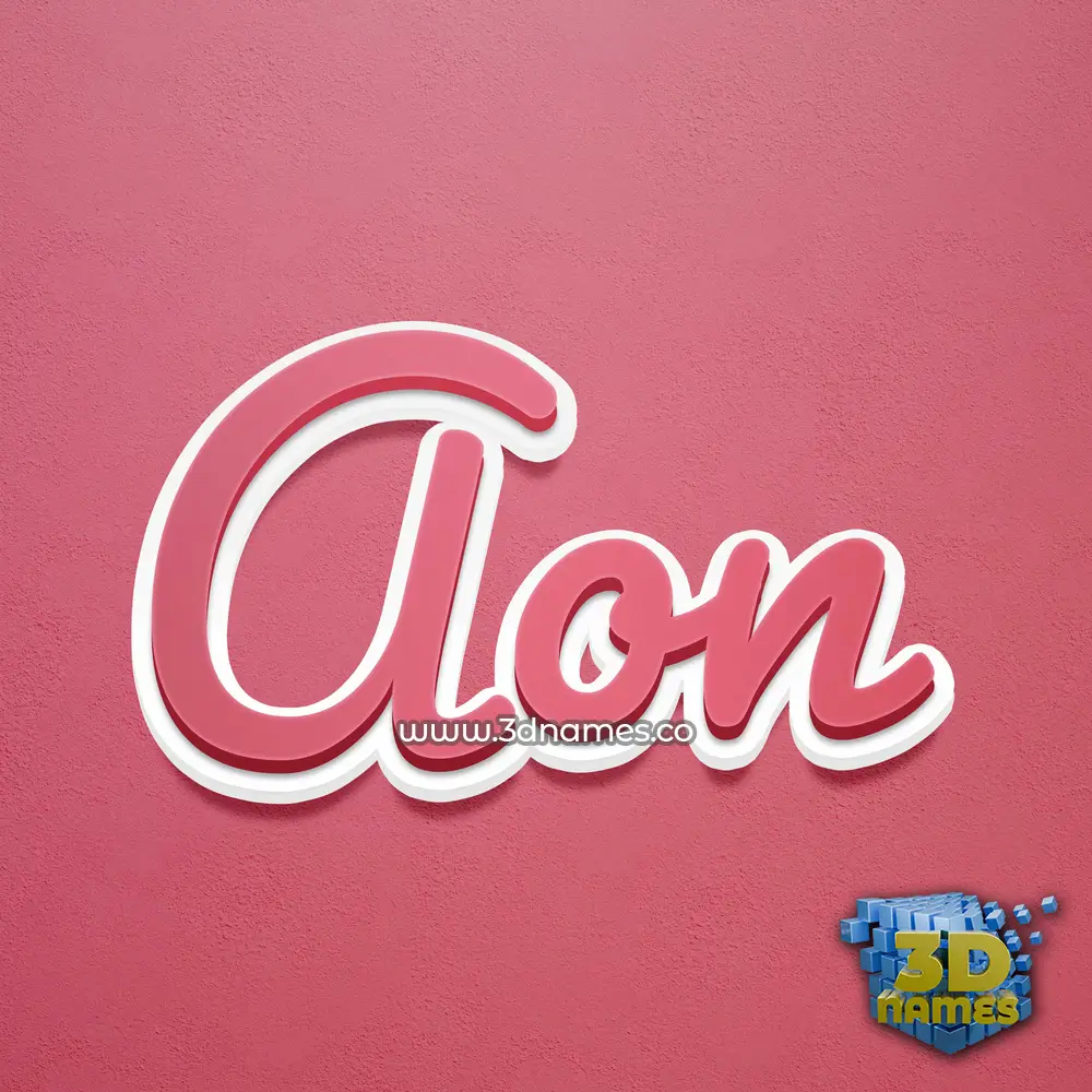 aon in Red Scribble style - 3D name wallpaper