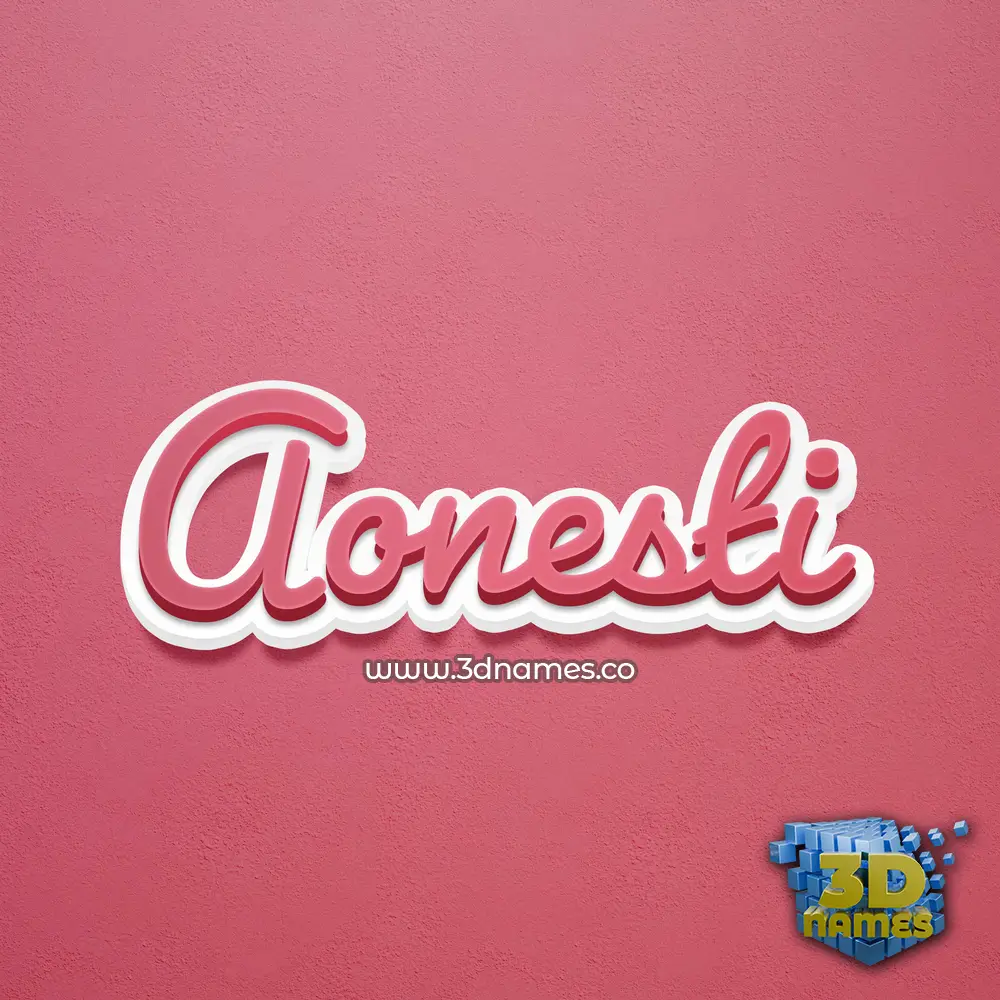 aonesti in Red Scribble style - 3D name wallpaper