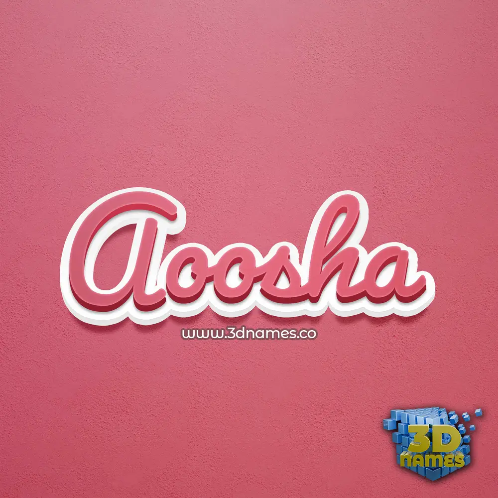 aoosha in Red Scribble style - 3D name wallpaper