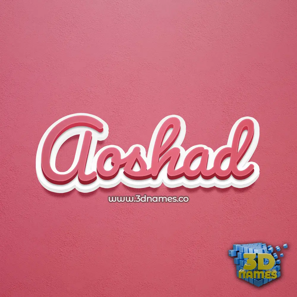 aoshad in Red Scribble style - 3D name wallpaper