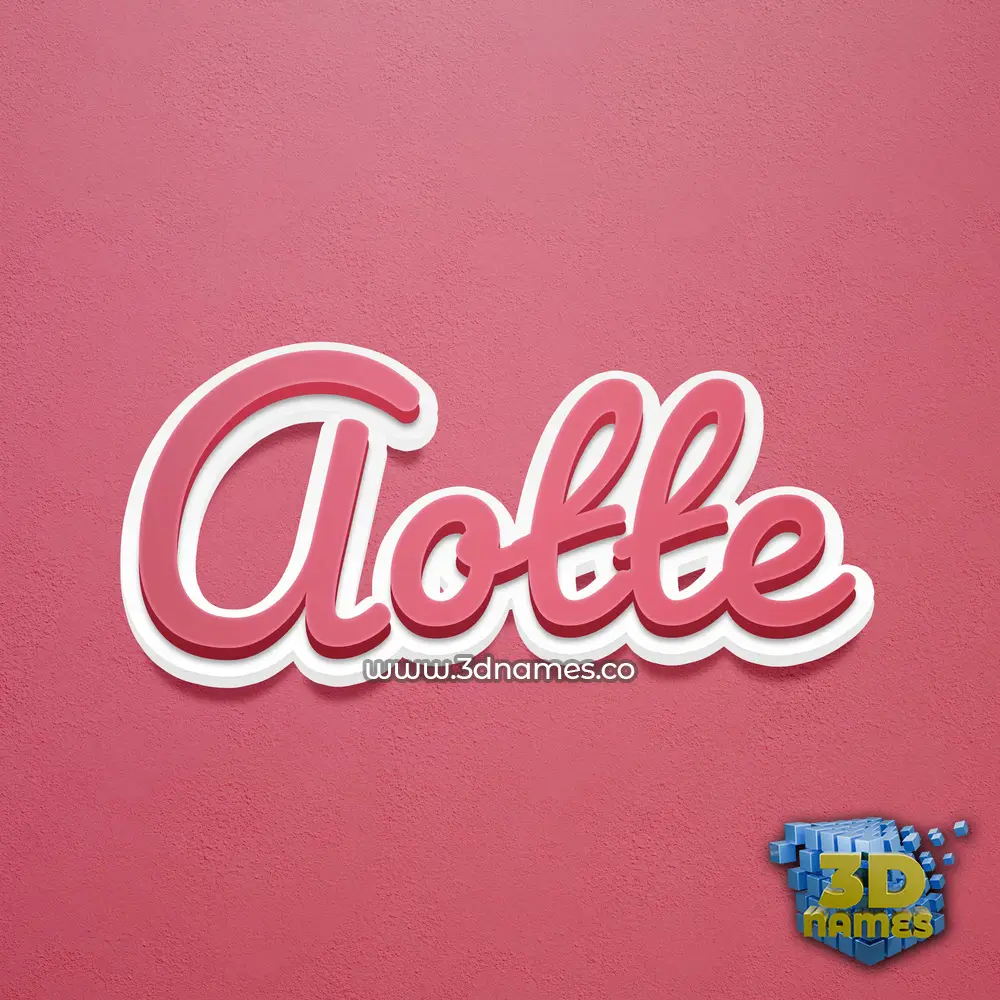 aotte in Red Scribble style - 3D name wallpaper