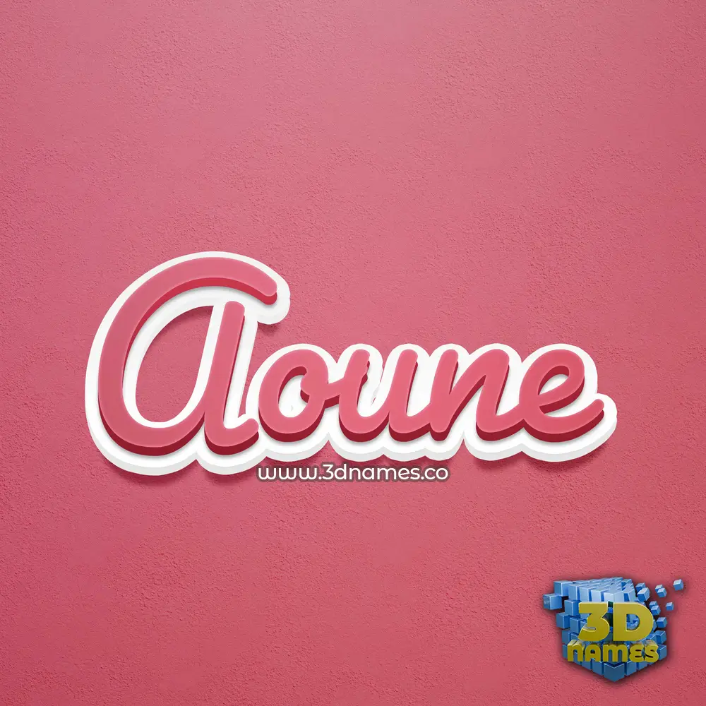 aoune in Red Scribble style - 3D name wallpaper