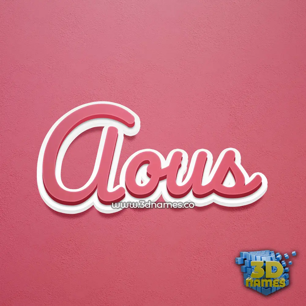aous in Red Scribble style - 3D name wallpaper