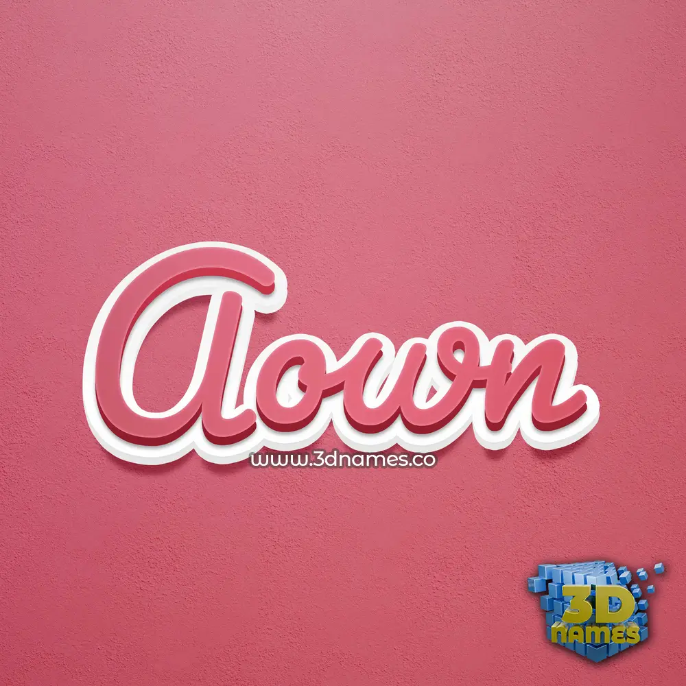 aown in Red Scribble style - 3D name wallpaper