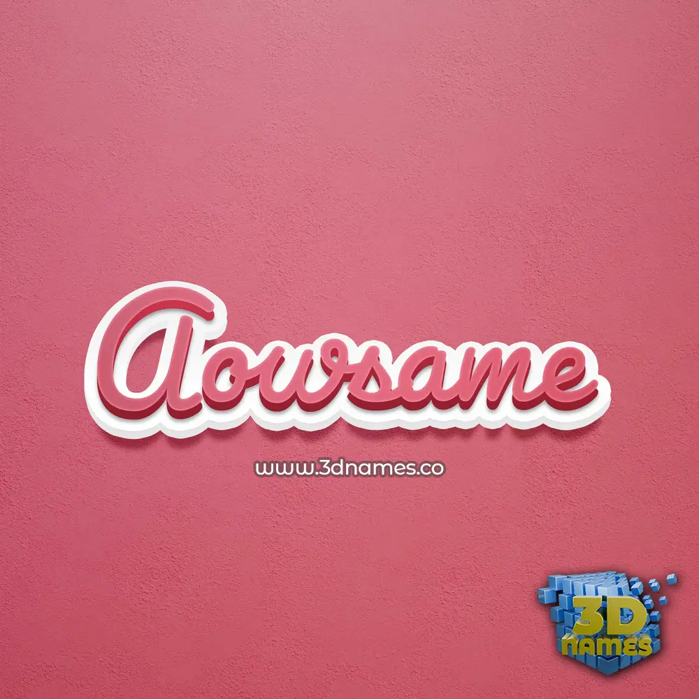 aowsame in Red Scribble style - 3D name wallpaper