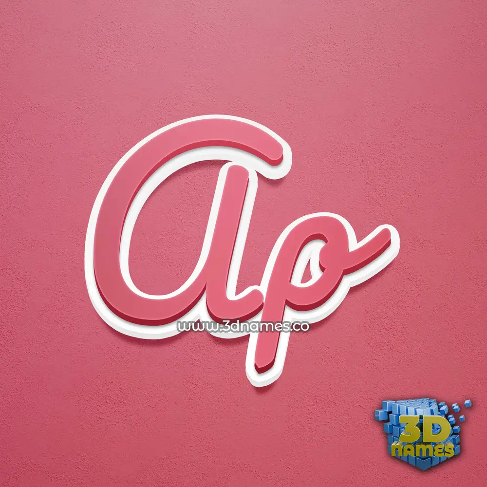 ap in Red Scribble style - 3D name wallpaper