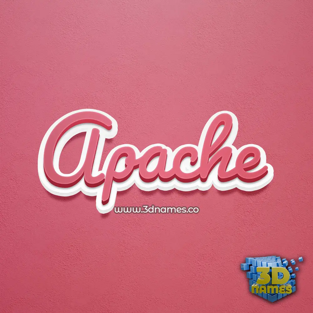 apache in Red Scribble style - 3D name wallpaper