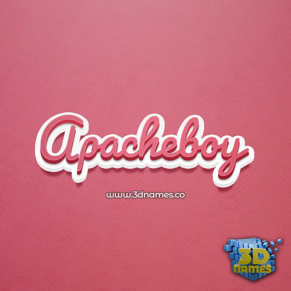 apacheboy in Red Scribble style - 3D name wallpaper