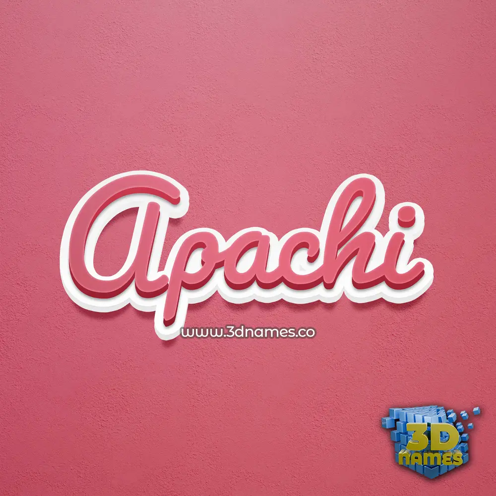 apachi in Red Scribble style - 3D name wallpaper