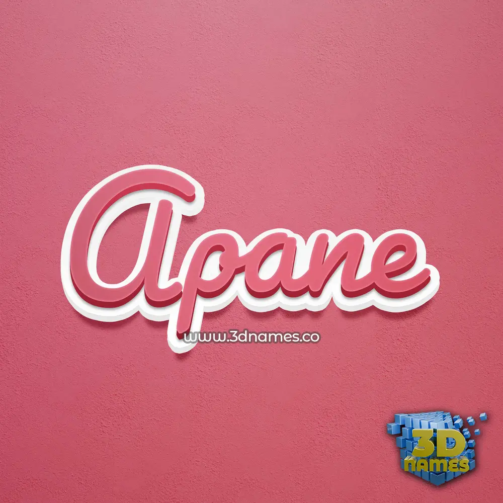 apane in Red Scribble style - 3D name wallpaper