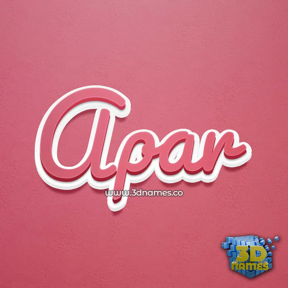 apar in Red Scribble style - 3D name wallpaper