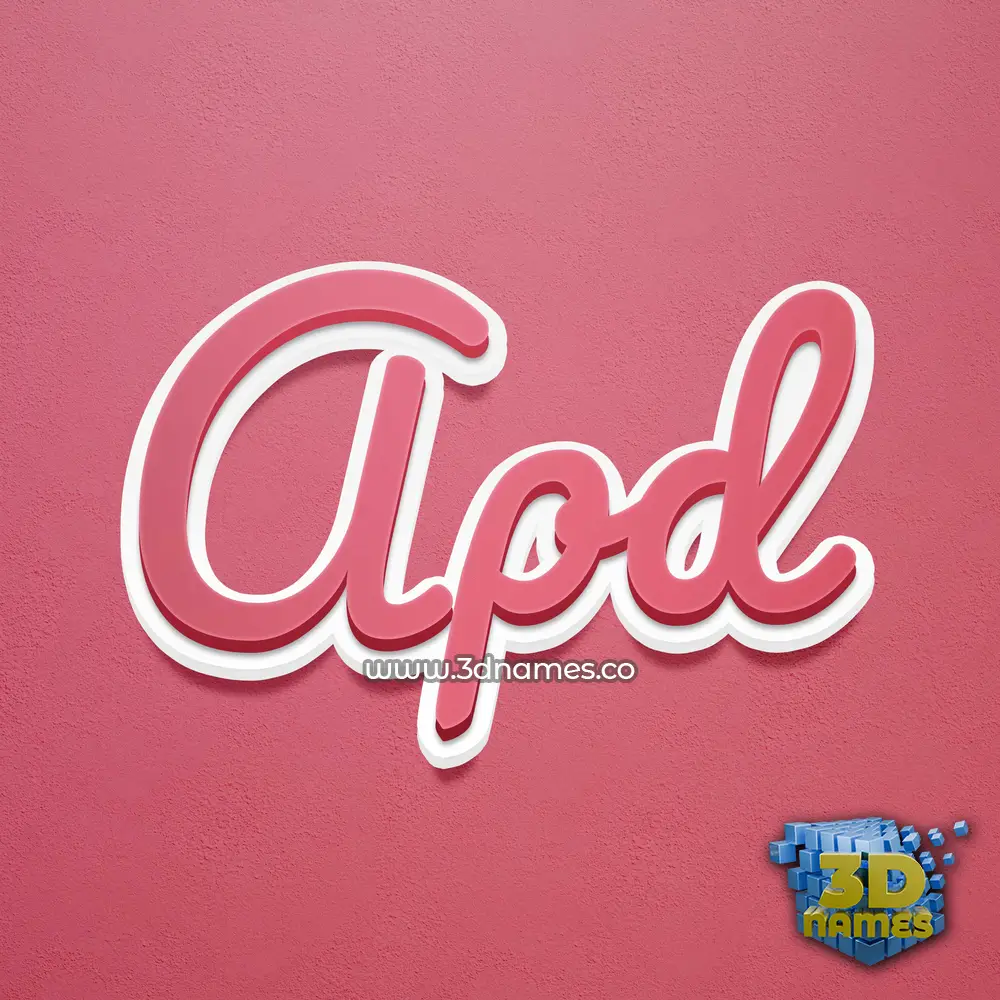 apd in Red Scribble style - 3D name wallpaper