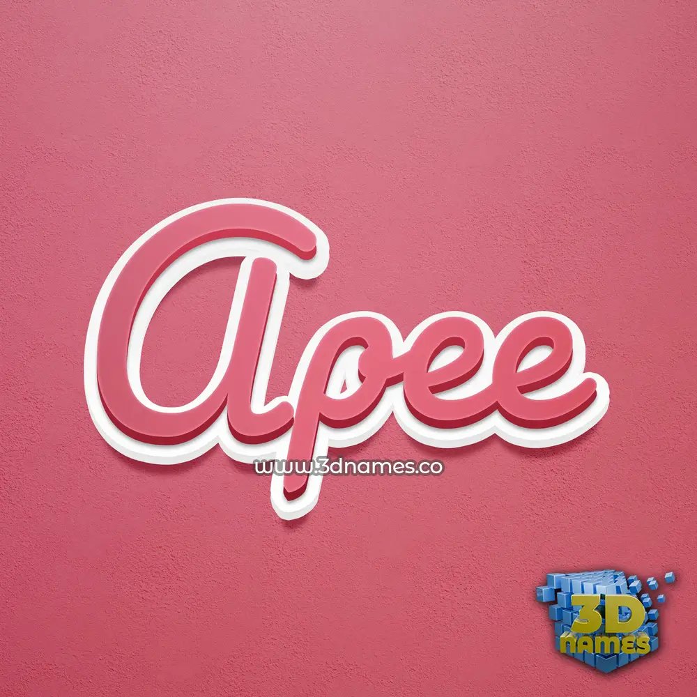 apee in Red Scribble style - 3D name wallpaper