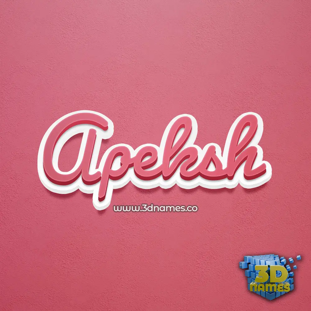 apeksh in Red Scribble style - 3D name wallpaper