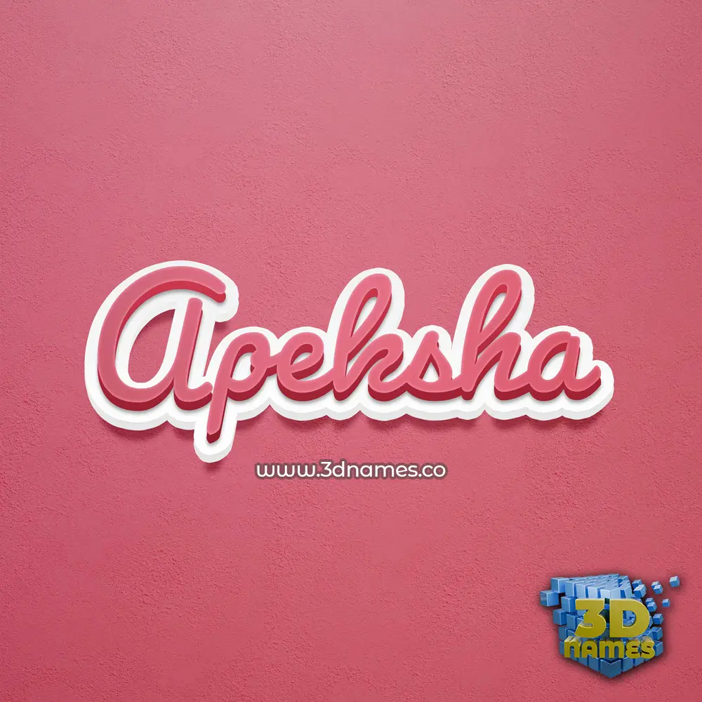 apeksha in Red Scribble style - 3D name wallpaper