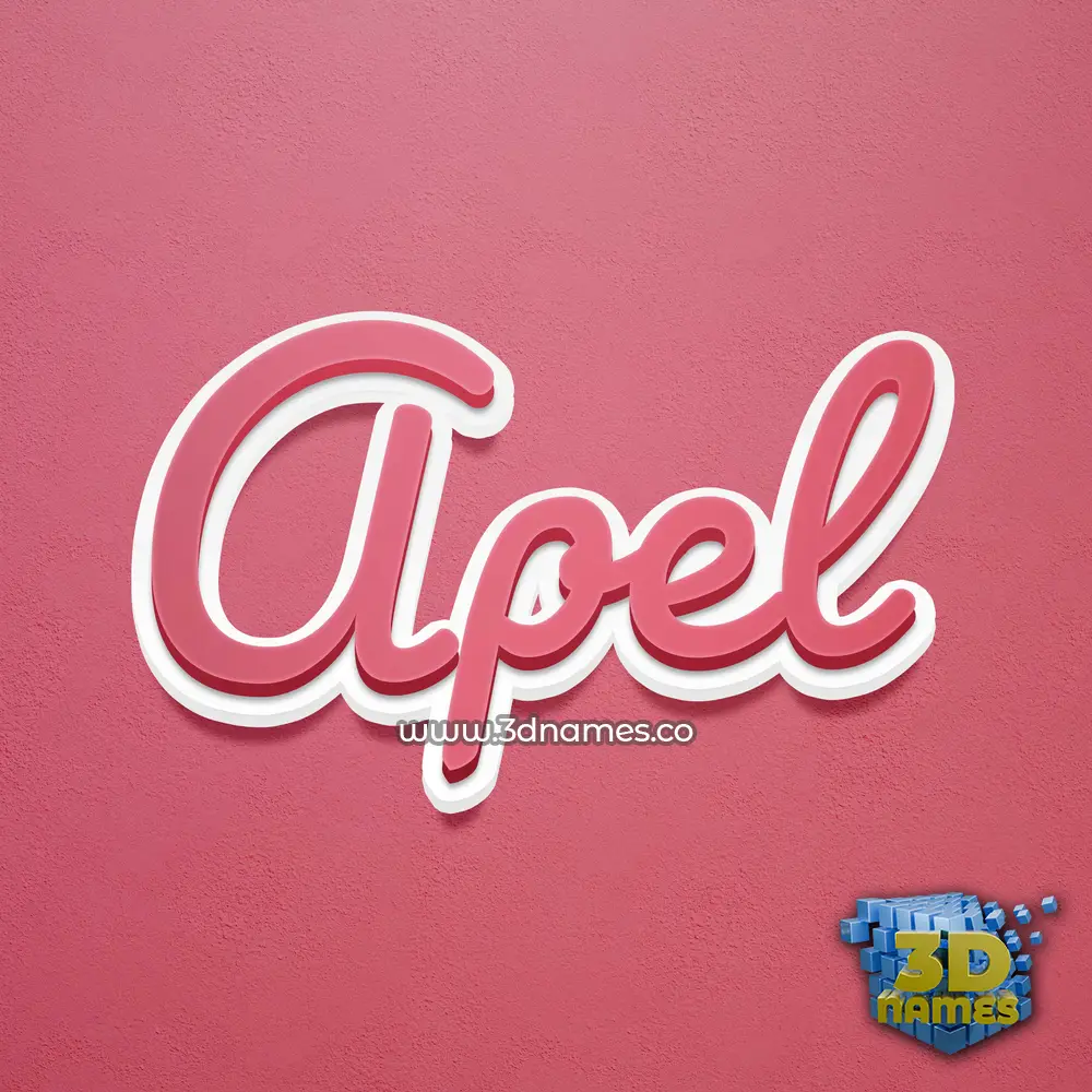 apel in Red Scribble style - 3D name wallpaper