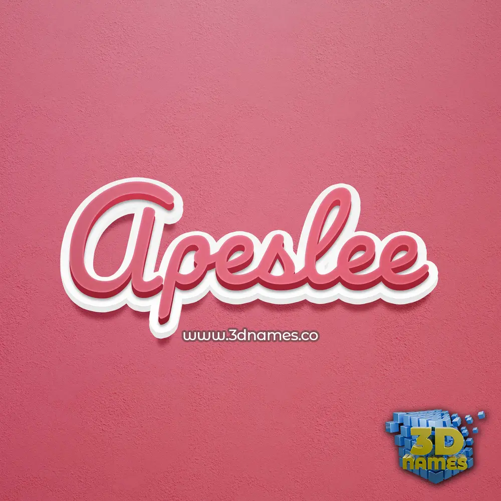 apeslee in Red Scribble style - 3D name wallpaper