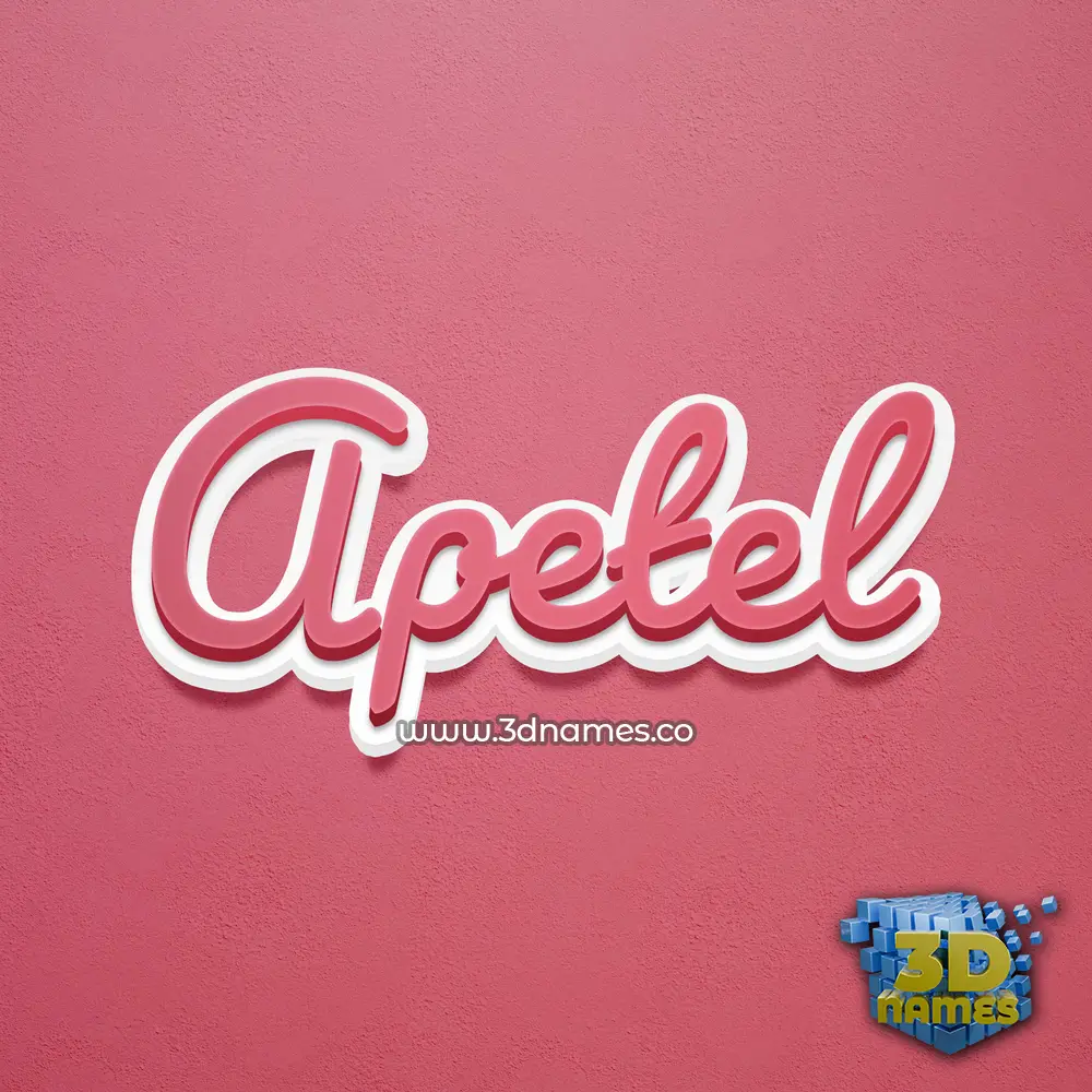 apetel in Red Scribble style - 3D name wallpaper