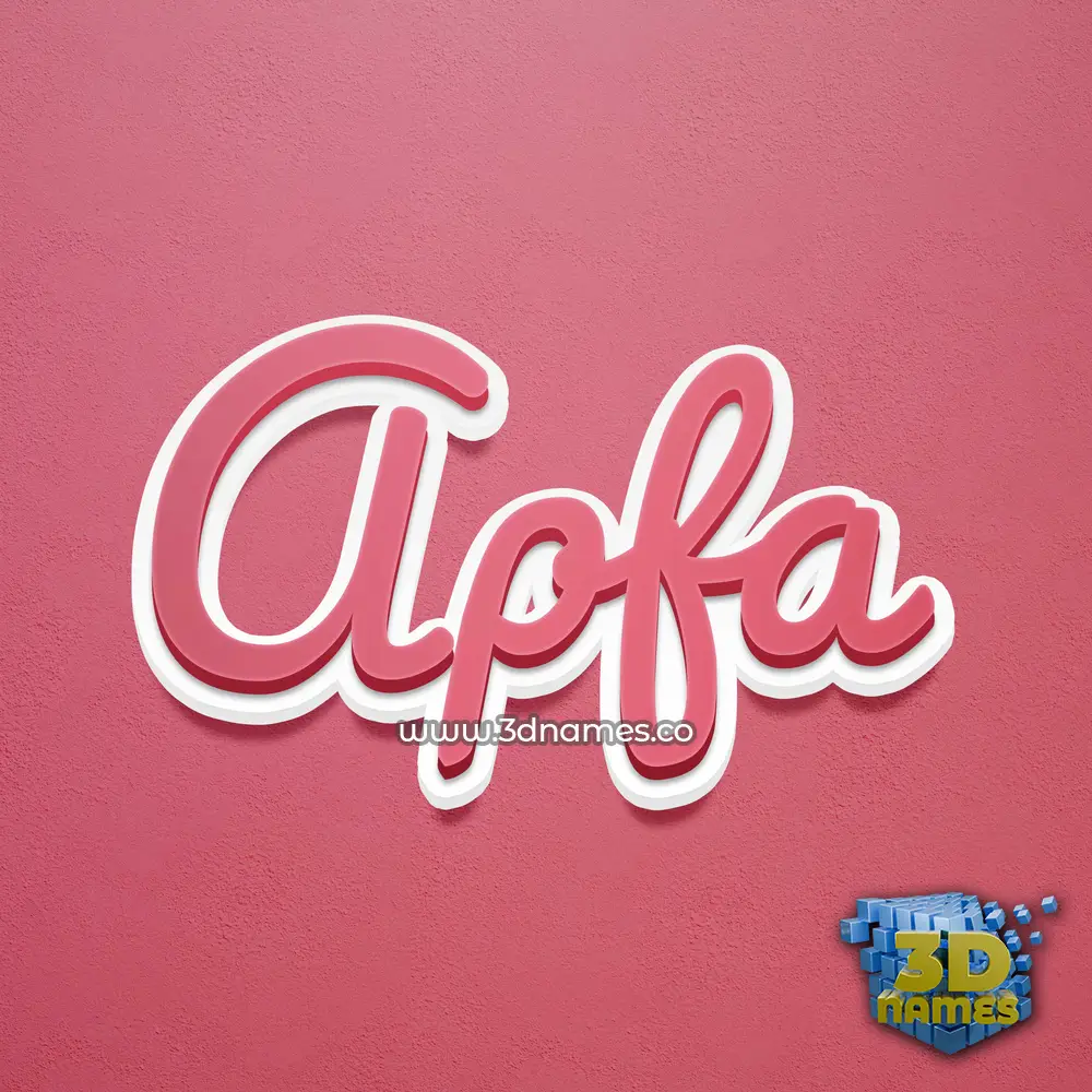 apfa in Red Scribble style - 3D name wallpaper