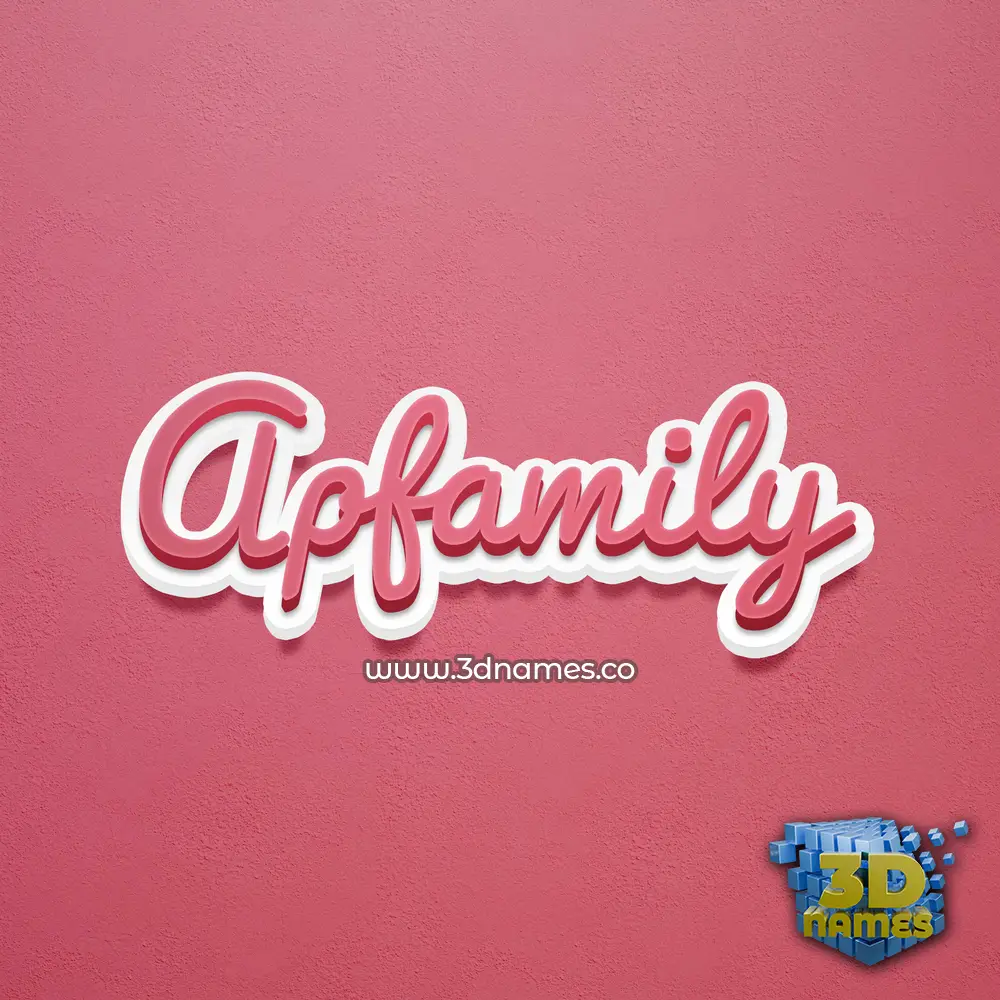 apfamily in Red Scribble style - 3D name wallpaper