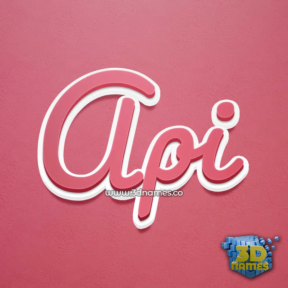 api in Red Scribble style - 3D name wallpaper