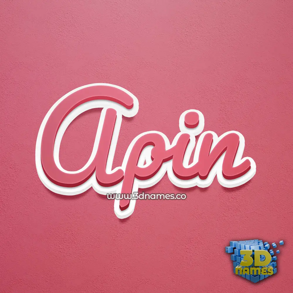 apin in Red Scribble style - 3D name wallpaper